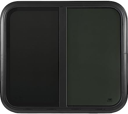 Dioche 800x600 Mm Glidande Rundat Fönster Härdat Glas med Rörlig Skärm för Husvagnar, Släpvagnar och Husbilar (För 48‑53 mm/1,9‑2,1 tum väggtjocklek)