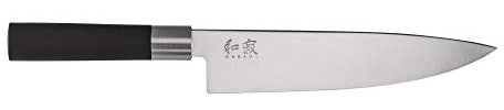 KAI Wasabi Black Kochmesser 20,0 cm Klingenlänge - rostfreier 6A/1K6 Edelstahl poliert 58 (±1) HRC - schwarzer Polypropylen Griff - Chef Messer Küchenmesser - Made in Japan