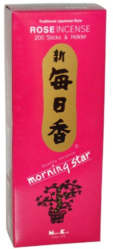 Nippon Kodo Morning Star, Rose Räucherstäbchen 200 Sticks & Halter 1.2 x 2.2 x 5.9 inches