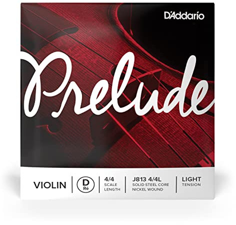 D'Addario Prelude Geigensaiten - Saiten für Violine - Geige 4/4 - Violine Saiten (D), 4/4, leichte Spannung