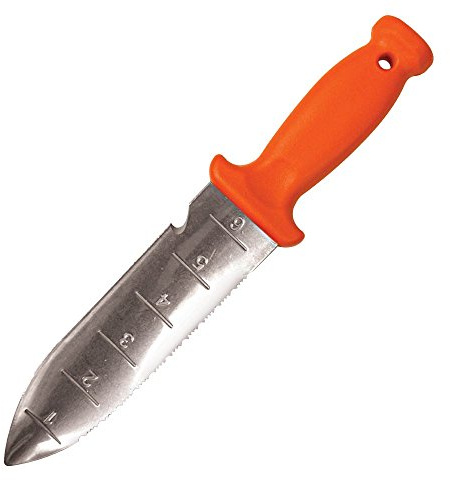 A.M. Leonard Deluxe Soil Knife, Orange – Hori Hori w/ 6-Inch Stainless Steel Blade