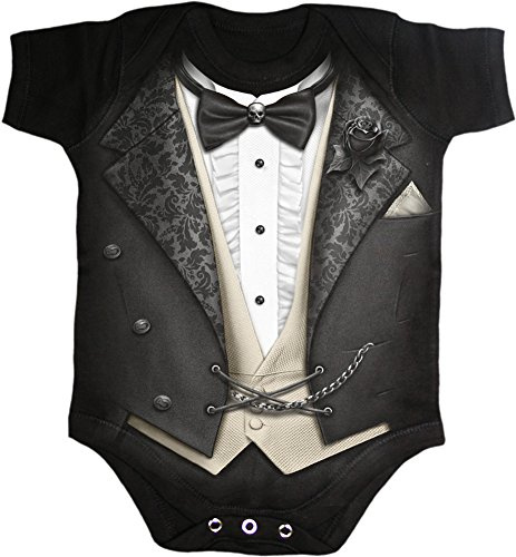Spiral - Tuxed - Baby Sleepsuit Black - XS