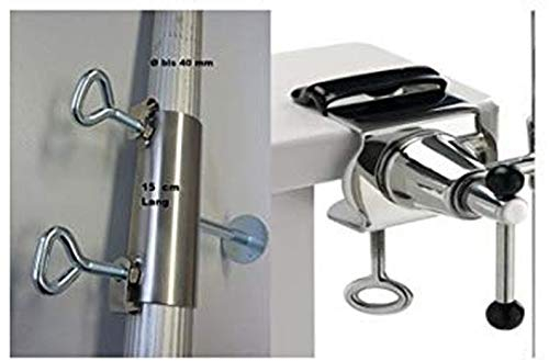 AISI 360 ° Universalgelenkhalterung 40mm NEU - 2 Stück - 40 mm Ø BALKONSCHIRM - Halter - Edelstahl - SCHIRMHÜLSE - mit ABSTANDSACHSEN 6-11 cm -
