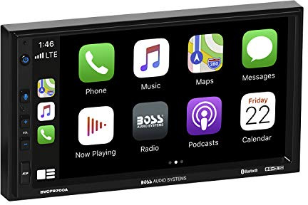 BOSS Audio Systems BVCP9700A Car Stereo - Apple CarPlay, Android Auto, Double Din, 7 Inch Touchscreen, Bluetooth, No CD DVD Player, AM/FM Radio Receiver