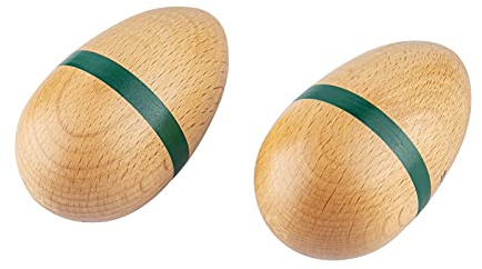 Eggs Shakers, Profession Wooden Egg Maracas Shakers For Adults, Hand Percussion Instrument for Musical Education Party Classroom Prizes (Natural Big)
