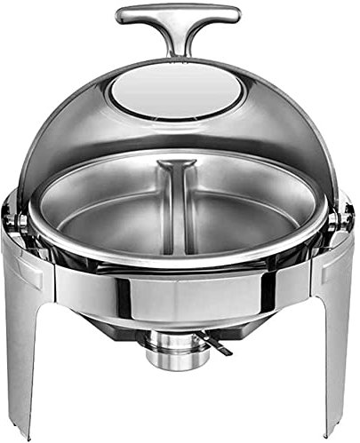 JINCAN. Round Food Warmer Chafing Dish, Alcool Riscaldamento In Acciaio Inox Piatto Isolamento Cibo Tenere il cibo Recupero di nozze fresco Reception Incontri insieme Il ristorante dell'hotel Tieni il