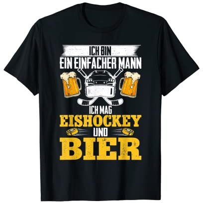 Ich Mag Eishockey Und Bier Hockeyschläger Eishockeyspieler T-Shirt