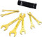 Pronese 7 Pack Super-Thin Open End Wrench Set, Titanium Plating, Carbon Steel with Mirror Polish, Metric, Including 6~19mm, Placed in A Rolling Pouch