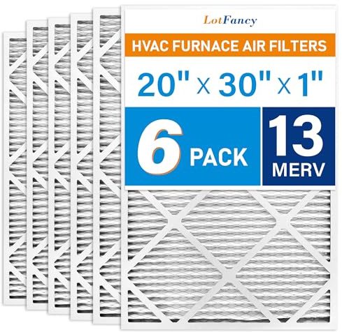 LotFancy 20 x 30 x 1 Luftfilter, MERV 13 AC Ofenfilter, 6 Stück gefaltete Klimaanlage HVAC Filter (tatsächliche Größe: 50 x 75 x 1 cm)