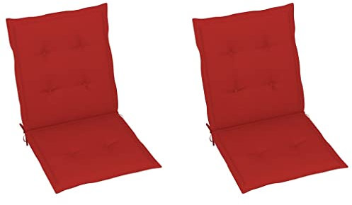 INLIFE Gartenstuhlauflagen 2 STK. Rot 100x50x3 cm,2.34kg,47558
