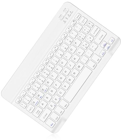 SENGBIRCH Tastiera Bluetooth Wireless, Compatibile con Tablet iPad/iPad Pro/Samsung/Huawei/Xiaomi/Lenovo/Android, Tastiera Bluetooth Wireless Ultrasottile per iPad,Redmi, Bianco