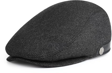 Superora Skjutmössa för män basker bomull unisex mössa 1920 stil män glidande mössa vinter varm platt mössa med rutmönster bomullsmössor, X04 mörkgrå, one size