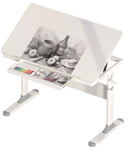 Zeichentisch aus Holz für Künstler mit Höhenverstellung, Atelier-Kunsttisch und Kunsthandwerkstisch zum Schreiben (Größe: 47,2 Zoll/120 cm)