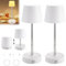 Dhqkqg 2Pcs Lampe de Table Sans Fil, Lampe de Table LED Réglable en Hauteur, Lampe Tactile Sans Fil, Lampe de Chevet Intensité Variable, Lampe de Table Rechargeable USB Tactile, pour Chambre (A)