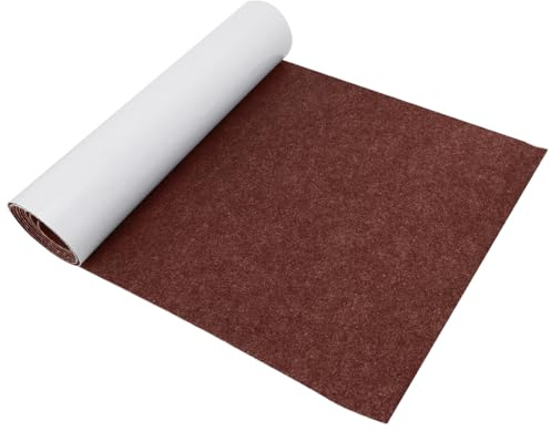 Gohytal Filz Selbstklebend Braun 1mm, 40x220cm Selbstklebender Filz, Filzstoff Selbstklebend, Klebefilz, Filzstoff zum Kleben, Filzmatte Selbstklebender für DIY Auto Box Liner, Camper, Kfz, Möbel