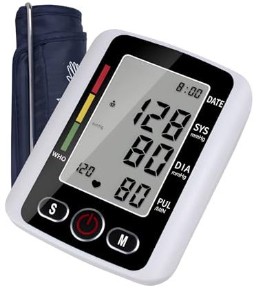 Tensiómetro digital LCD de brazo, monitor de presión arterial, medidor de frecuencia cardíaca, esfigmomanómetro de puño grande, tonómetro portátil