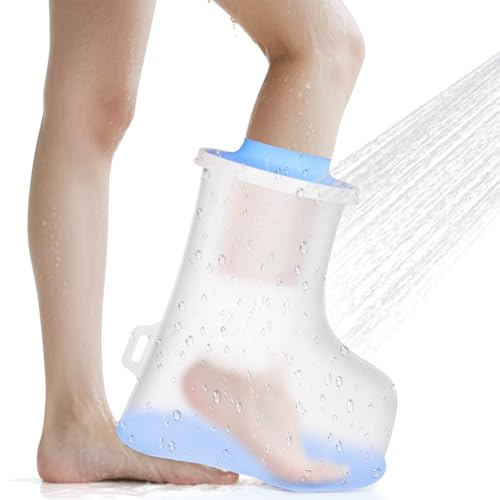 ANOMM Waterproof Foot Cast Cover for Shower, Non-Slip Adults Foot Cover | Reusable Cast Protectors for Ankle, Foots, Cast Bag for Shower Extra Wide for Large Plaster Dressings, After Operation Boots