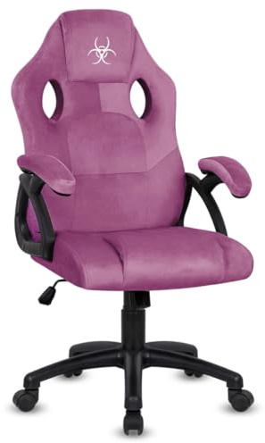 Sleepy shop 24 YOUR PERFECT MATTRESS Silla ergonómica para videojuegos rosa con funda Alcantara, silla giratoria transpirable, silla de escritorio para oficina y habitación infantil, talla M (LILA)