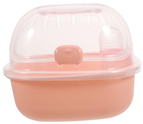 KOMBIUDA Jaula Portátil para Hámster Pequeña Transparente con Botella Cómoda y Transpirable para Viajes Camping y Mascotas Pequeñas como Ratones y Sugar Gliders