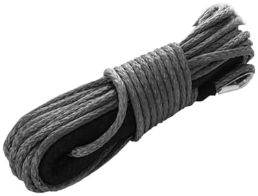Cuerda de Remolque, Cuerda sintética for cabrestante de 6 mm x 15 m con Funda Protectora Negra,para camión(6mmx15m Black 1pcs)