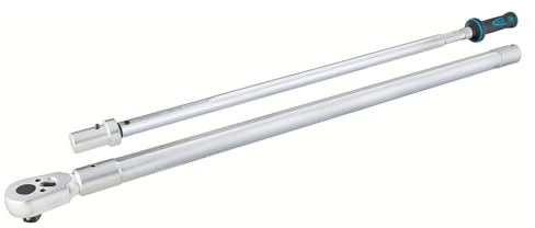 HAZET 1 Zoll Drehmomentschlüssel 6160-1CT, 600–1600 Nm, Länge 2455 mm, 3% Genauigkeit, mit 2-Komponenten-Griff, Sichtfenster, Codierringen und Safe Box