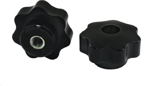 sourcing map Feststellschraube mit Sterngriff, Innengewinde M8, Kopfdurchmesser 40 mm, Schwarz/silberfarben, 2 Stück