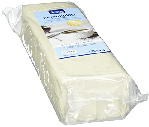 Glorex 6 8070 301 - Keramiplast, lufthärtende Modelliermasse, weiß , ca. 2500 g, gebrauchsfertig und geschmeidig, hergestellt auf natürlicher Basis