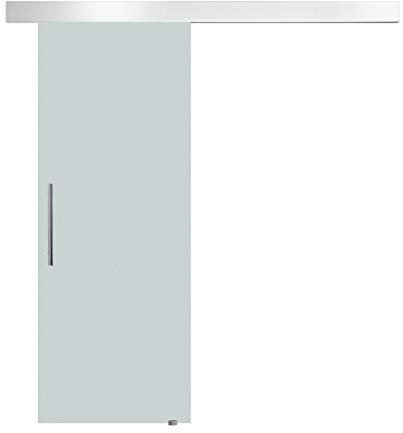 HOMCOM Porta Scorrevole Interna in Vetro Smerigliato con Binario B1 e Maniglia per Bagno Cucina Studio Vetro 205x 90x 0.8cm
