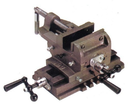 FERVI Schraubstock, 125 mm Backenbreite, Blau