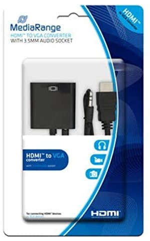 MediaRange Audio + VGA a Cable HDMI MRCS167 3.5mm conexión de Audio Negro