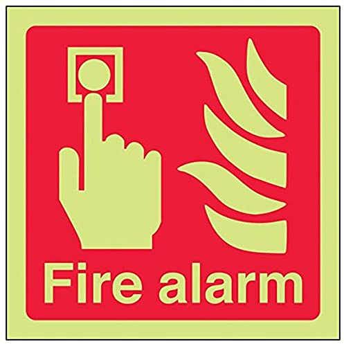 VSafety 13011AF-G'Fire Alarm Logo' Señal cuadrada, 100 mm x 100 mm (paquete de 3)