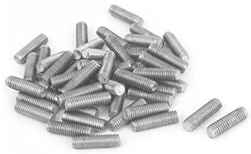 sourcing map 50 Stück Gewindestangen M6x20mm Edelstahl 304 Gewindestift Metrischem Vollgewinde Bar Gewindestäbe für Befestigung CNC-Werkzeugmaschinen 3D-Drucker Industrie Geräte