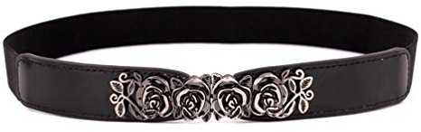 NUREINSS Damen Stretchgürtel dünner Gürtel für Kleider Fashion elastische Taillenband Gürtel Schwarz