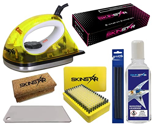SkinStar Skiwachs-Start Set 7-teilig mit Wachsbügeleisen-Alpin + Nordic + Board