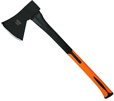 HRB Axt, Beil 1250 g, Spaltaxt mit Fiberglas Stiel, 70 cm Holzaxt Forstaxt Spaltbeil