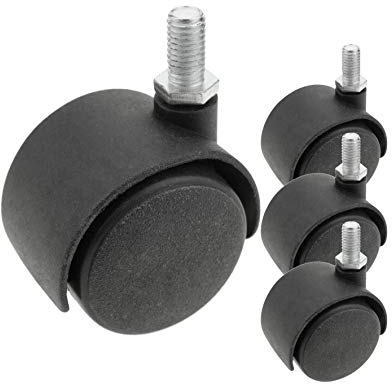 kippen 1615K1 Set of 4 Twin Wheels MM 40 with Threaded PIN M8