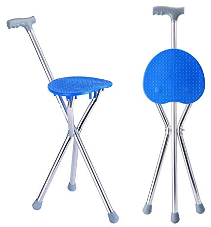 Klappstock Seatane Stuhl Gehstock DREI Fuß Klappkrücken mit Sitz Help-Step Stuhl, Krücken
