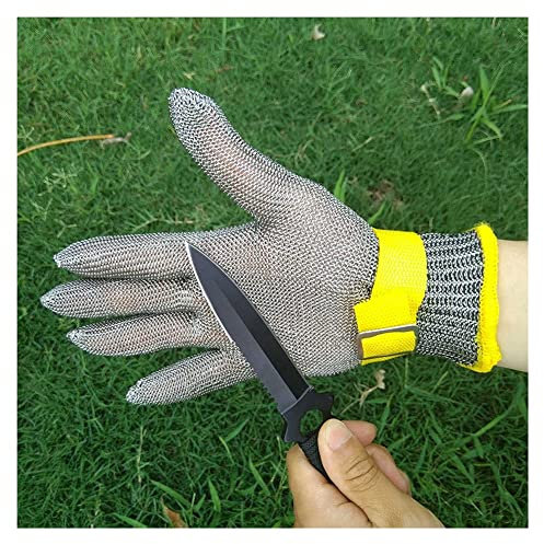 Work Gloves Protective Safety Gloves, Grade 9 Protection Chain Mail Gloves, For Meat Processing Safety Tools (Size : 1pcs/l)
