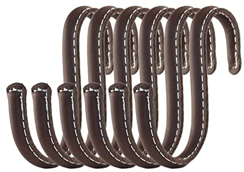 Brute Strength – S-Haken mit Lederummantelung – Braun – 6 Stück