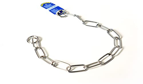 HS SPRENGER Basic Hundehalsband, lang, verchromter Stahl