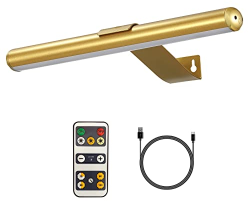 VIGMOJ Kabellose Bilderleuchte mit Fernbedienung, Bilderlampe mit Fernbedienung, LED Wiederaufladbare Dart beleuchtung Malleuchte mit 3 Beleuchtungsmodi zum Malen Art