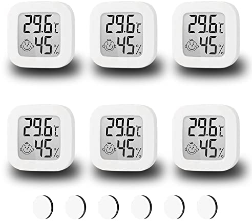 Lot De 6 ThermomèTres HygromèTres NuméRiques Avec éCran En ℉/℃, Capteur De TempéRature NuméRique De Haute PréCision Pour L'IntéRieur De La Chambre De BéBé