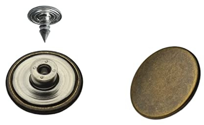 Jeansknöpfe Logo frei & rostfrei 25 Stk. 14mm, 17mm oder 20mm, Jeansknopf reparatur mit festem oder beweglichem Sockel (17 mm Jeansknöpfe mit BS)