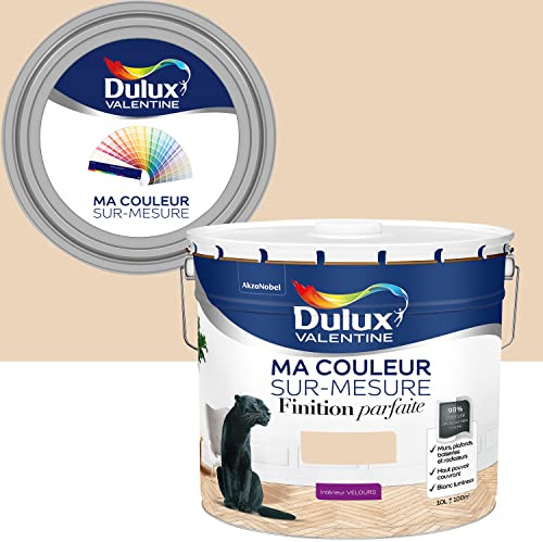 Ma Couleur Sur-mesure par Dulux Valentine – Peinture Intérieure Murs, Plafonds, Boiseries - Finition Parfaite - 98% d'opacité - Velours Coquille d'Œuf 10 L - Palette Intemporelle