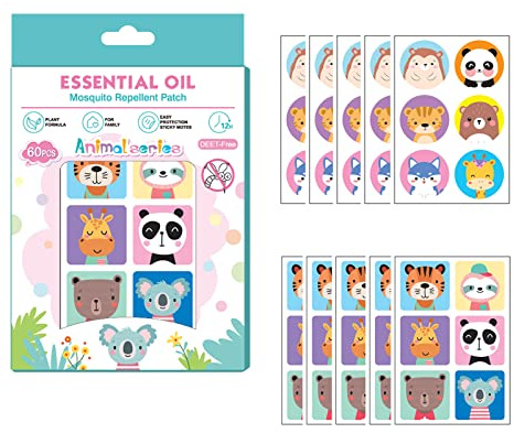 Parche Repelente de Mosquitos,60 Pegatinas de Dibujos Animados, Antimosquitos, para Niños, Bebés y Adultos uso en Exteriores(C3)