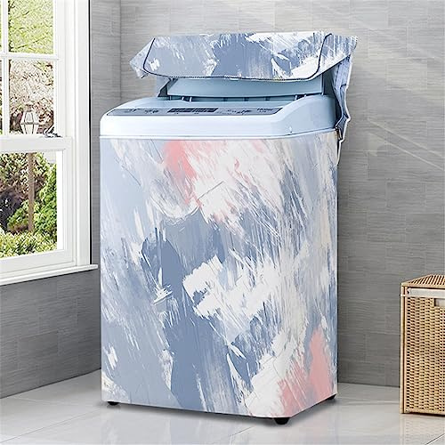 Odot Vistoso Funda Lavadora de Carga Superior Funda, Lavadora Exterior Impermeable con Cremallera para Lavadora y Secadora de Carga Superior (XL Capacidad 8.5-12kg,Azul)