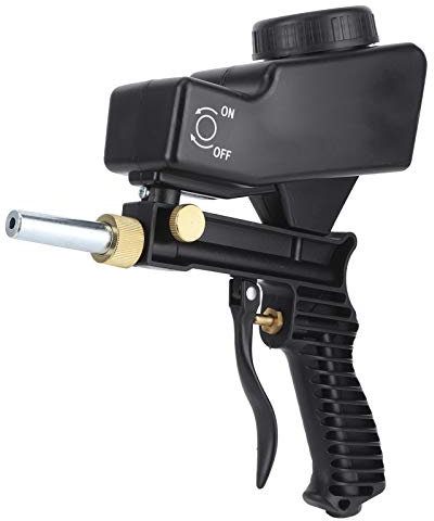 Kit Pistola Sabbiatrice per Compressore D'aria, Strumento Pneumatico per Rimuovere la Ruggine Fino a 150 PSI, 600 Portatile a gravità Piccola Vernice per Sabbiatura e (Nero)