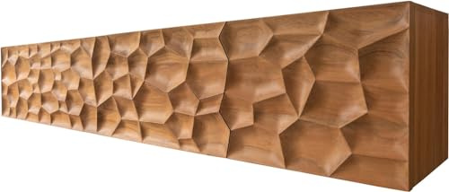 TV-Board Solu Akazie Natur 220 cm 2 Türen 4 Schübe schwebend Lowboard | 3D-Front