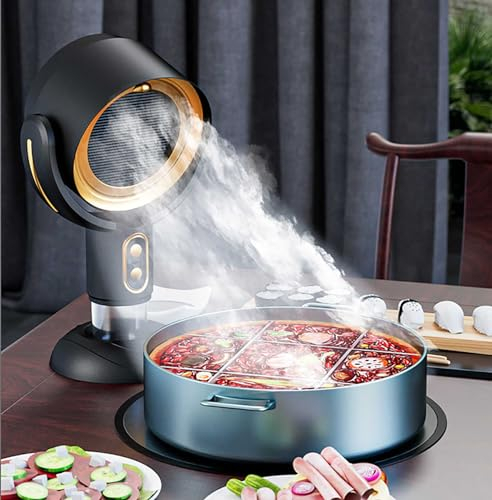 Mini hotte aspirante, Rechargeable sans fil Hotte Cuisine Maison Batterie 3000mAh hotte de cuisinières mobiles Petite taille Grande aspiration, Pour fondue/barbecue