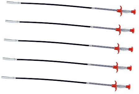 Veemoon 5pcs Flexible Grabber Tool Pipe Unclogger Hook Stainless Drain Cleaner Sticks for Sink Unclogging Plumbing Dredging Tool